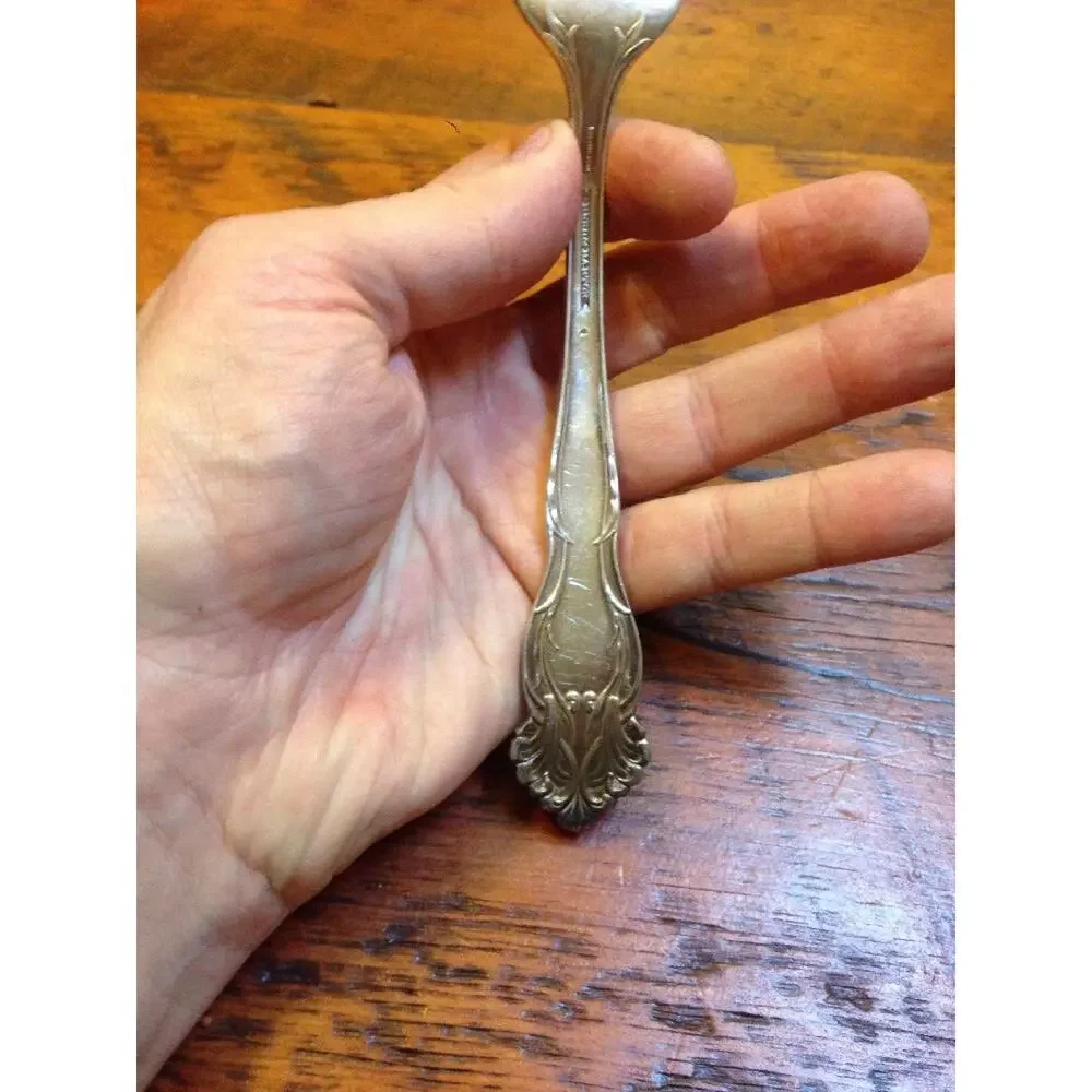 Vintage Reed & Barton Silverplate Wedding Serving Pastry Cake Fork Lilies #4 8